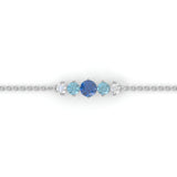 Bracelet Éclosion - Or blanc - Saphir, aigue-marines et diamants