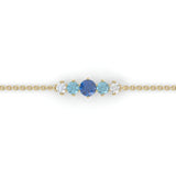 Bracelet Éclosion - Or jaune - Saphir, aigue-marines et diamants