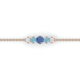 Bracelet Éclosion - Or rose - Saphir, aigue-marines et diamants