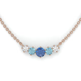 Collier Éclosion - Or rose - Saphir, aigue-marines et diamants