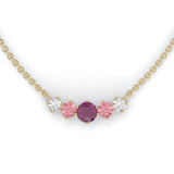 Eclosion Necklace - White gold - Rhodolite garnet, pink tourmalines and diamonds
