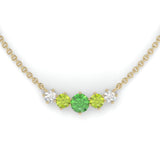 Collier Éclosion - Or jaune - Grenat tsavorite, péridots et diamants