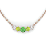 Eclosion Necklace - Pink Gold - Tsavorite Garnet, Peridots, and Diamonds