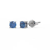 Boucles d'oreilles Couronne - Or blanc - Saphir, aigue-marines et diamants