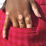 Toi & Moi Ring - Recycled 18kt Yellow Gold - Tsavorite Garnet and Diamond