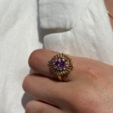 Aura Round Ring - White Gold - Pink Tourmaline and Rhodolite Garnets