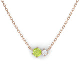 Toi & Moi Ring - Recycled 18kt Pink Gold - Peridot and Diamond