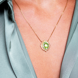 Aura Necklace - Yellow Gold - Peridot and Stavorite Garnets