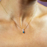 Collier Cascade - Or Jaune recyclé 18kt - Topaze London et Diamants