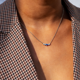 Collier Éclosion - Or blanc - Saphir, aigue-marines et diamants