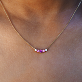 Eclosion Necklace - White gold - Rhodolite garnet, pink tourmalines and diamonds