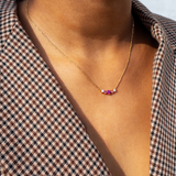 Eclosion Necklace - White gold - Rhodolite garnet, pink tourmalines and diamonds