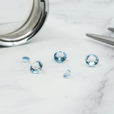 Collier Toi & Moi - Or Rose recyclé 18kt - Aigue-Marine et Diamant