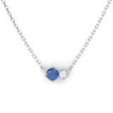 Toi & Moi ring - 18kt recycled white gold - Sapphire and diamond