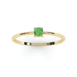 Toi & Moi Ring - Recycled 18kt Yellow Gold - Tsavorite Garnet and Diamond