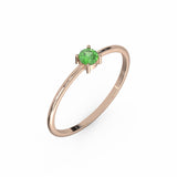 Toi & Moi Ring - Recycled 18kt Yellow Gold - Tsavorite Garnet and Diamond