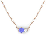 Ring Toi & Moi - Pink Gold Recycled 18kt - Tanzanite and Diamond