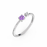 Ring Toi & Moi - White Gold Recycled 18kt - Amethyst and Diamond