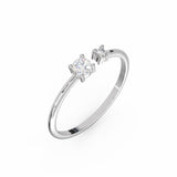 Bague Toi & Moi - Or Blanc recyclé 18kt - Diamants