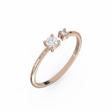 Bague Toi & Moi - Or Rose recyclé 18kt - Diamants