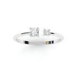 Bague Toi & Moi - Or Blanc recyclé 18kt - Diamants