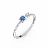 Toi & Moi ring - 18kt recycled white gold - Sapphire and diamond
