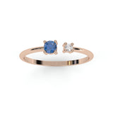 Bague Toi & Moi - Or Rose recyclé 18kt - Saphir et Diamant