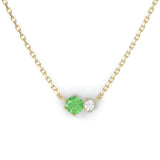 Toi & Moi Ring - Recycled 18kt Yellow Gold - Tsavorite Garnet and Diamond